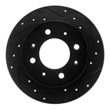 R1 Concepts 04-09 Kia Spectra Rear Right Drilled & Slotted Black Brake Rotor by R1 Concepts RNC-633-21008R