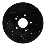 R1 Concepts 07-10 Kia Rondo (Canada) Front Left Drilled & Slotted Black Brake Rotor by R1 Concepts RNC-633-21009L