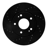 R1 Concepts 07-10 Kia Rondo (Canada) Front Left Drilled & Slotted Black Brake Rotor by R1 Concepts RNC-633-21009L