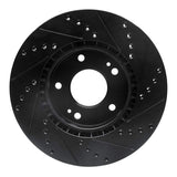 R1 Concepts 10-13 Kia Forte Front Left Drilled & Slotted Black Brake Rotor by R1 Concepts RNC-633-21011L