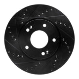 R1 Concepts 10-13 Kia Forte Front Left Drilled & Slotted Black Brake Rotor by R1 Concepts RNC-633-21011L
