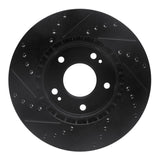 R1 Concepts 10-13 Kia Forte Koup Front Right Drilled & Slotted Black Brake Rotor