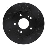 R1 Concepts 10-13 Kia Forte Koup Front Right Drilled & Slotted Black Brake Rotor