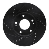 R1 Concepts 10-11 Kia Soul Front Right Drilled & Slotted Black Brake Rotor by R1 Concepts RNC-633-21012R