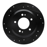 R1 Concepts 13-25 Hyundai Kona Rear Left Drilled & Slotted Black Brake Rotor by R1 Concepts RNC-633-21014L