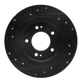 R1 Concepts 13-25 Hyundai Elantra GT Rear Right Drilled & Slotted Black Brake Rotor by R1 Concepts RNC-633-21014R