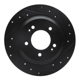 R1 Concepts 13-25 Hyundai Elantra GT Rear Right Drilled & Slotted Black Brake Rotor by R1 Concepts RNC-633-21014R