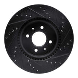 R1 Concepts 12-23 Hyundai Accent Front Left Drilled & Slotted Black Brake Rotor