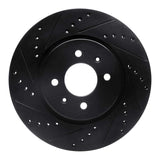 R1 Concepts 12-23 Hyundai Accent Front Left Drilled & Slotted Black Brake Rotor