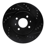 R1 Concepts 12-23 Hyundai Accent Front Right Drilled & Slotted Black Brake Rotor by R1 Concepts RNC-633-21015R