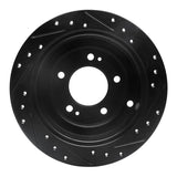 R1 Concepts 04-06 Kia AMANTI Rear Left Drilled & Slotted Black Brake Rotor by R1 Concepts RNC-633-21017L