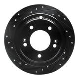 R1 Concepts 04-06 Kia AMANTI Rear Left Drilled & Slotted Black Brake Rotor by R1 Concepts RNC-633-21017L