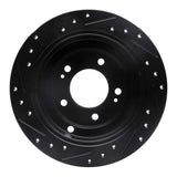 R1 Concepts 04-06 Kia AMANTI Rear Right Drilled & Slotted Black Brake Rotor by R1 Concepts RNC-633-21017R