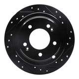 R1 Concepts 04-06 Kia AMANTI Rear Right Drilled & Slotted Black Brake Rotor by R1 Concepts RNC-633-21017R