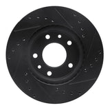 R1 Concepts 02-02 Kia Sedona Front Left Drilled & Slotted Black Brake Rotor by R1 Concepts RNC-633-21019L