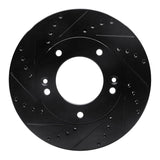 R1 Concepts 03-06 Kia Sorento Front Left Drilled & Slotted Black Brake Rotor by R1 Concepts RNC-633-21020L