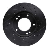 R1 Concepts 2007-2009 Kia Sorento Front Left Drilled & Slotted Black Brake Rotor by R1 Concepts RNC-633-21025L