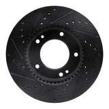 R1 Concepts 2007-2009 Kia Sorento Front Right Drilled & Slotted Black Brake Rotor by R1 Concepts RNC-633-21025R