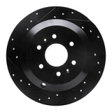 R1 Concepts 09-10 Kia BORREGO Rear Left Drilled & Slotted Black Brake Rotor by R1 Concepts RNC-633-21027L