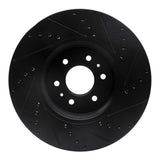 R1 Concepts 09-10 Kia BORREGO Front Left Drilled & Slotted Black Brake Rotor by R1 Concepts RNC-633-21028L