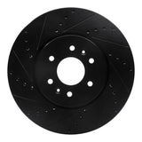 R1 Concepts 09-10 Kia BORREGO Front Left Drilled & Slotted Black Brake Rotor by R1 Concepts RNC-633-21028L