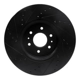 R1 Concepts 09-10 Kia BORREGO Front Right Drilled & Slotted Black Brake Rotor by R1 Concepts RNC-633-21028R