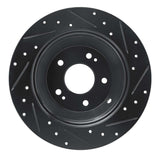 R1 Concepts 15-20 Kia Sorento Rear Left Drilled & Slotted Black Brake Rotor