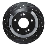 R1 Concepts 15-20 Kia Sorento Rear Left Drilled & Slotted Black Brake Rotor
