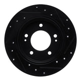 R1 Concepts 17-25 Hyundai Elantra GT Rear Left Drilled & Slotted Black Brake Rotor by R1 Concepts RNC-633-21034L