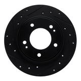 R1 Concepts 17-25 Hyundai Elantra GT Rear Left Drilled & Slotted Black Brake Rotor by R1 Concepts RNC-633-21034L