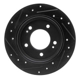 R1 Concepts 17-25 Hyundai Elantra Rear Right Drilled & Slotted Black Brake Rotor by R1 Concepts RNC-633-21034R