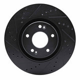 R1 Concepts 17-20 Kia Cadenza Front Left Drilled & Slotted Black Brake Rotor by R1 Concepts RNC-633-21035L