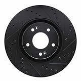 R1 Concepts 17-20 Kia Cadenza Front Right Drilled & Slotted Black Brake Rotor by R1 Concepts RNC-633-21035R