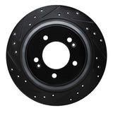 R1 Concepts 17-23 Hyundai Kona EV Rear Left Drilled & Slotted Black Brake Rotor by R1 Concepts RNC-633-21036L