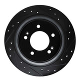 R1 Concepts 17-23 Hyundai Kona EV Rear Right Drilled & Slotted Black Brake Rotor by R1 Concepts RNC-633-21036R