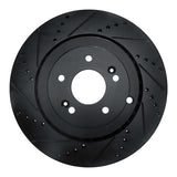 R1 Concepts 18-25 Genesis G70 Rear Left Drilled & Slotted Black Brake Rotor by R1 Concepts RNC-633-21039L