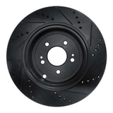 R1 Concepts 18-25 Genesis G70 Rear Left Drilled & Slotted Black Brake Rotor by R1 Concepts RNC-633-21039L