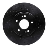 R1 Concepts 18-23 Genesis G70 Front Right Drilled & Slotted Black Brake Rotor by R1 Concepts RNC-633-21040R