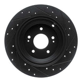 R1 Concepts 18-23 Genesis G70 Rear Left Drilled & Slotted Black Brake Rotor by R1 Concepts RNC-633-21041L