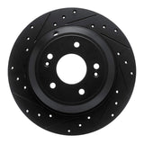 R1 Concepts 18-23 Genesis G70 Rear Left Drilled & Slotted Black Brake Rotor by R1 Concepts RNC-633-21041L
