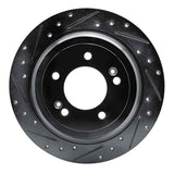 R1 Concepts 17-25 Hyundai Nexo Rear Left Drilled & Slotted Black Brake Rotor by R1 Concepts RNC-633-21042L