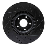 R1 Concepts 20-25 Hyundai Palisade Front Left Drilled & Slotted Black Brake Rotor
