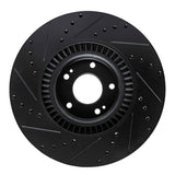 R1 Concepts 20-25 Hyundai Palisade Front Right Drilled & Slotted Black Brake Rotor