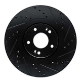 R1 Concepts 20-25 Hyundai Palisade Front Right Drilled & Slotted Black Brake Rotor