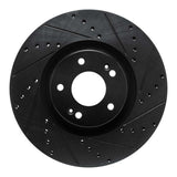 R1 Concepts 2021-2025 Hyundai Santa Cruz Front Right Drilled & Slotted Black Brake Rotor by R1 Concepts RNC-633-21046R