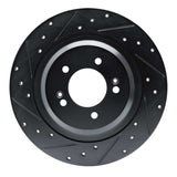 R1 Concepts 21-25 Hyundai Sonata Rear Left Drilled & Slotted Black Brake Rotor by R1 Concepts RNC-633-21049L