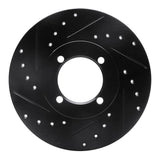 R1 Concepts 74-79 Lotus Eclat Front Left Drilled & Slotted Black Brake Rotor by R1 Concepts RNC-633-22001L