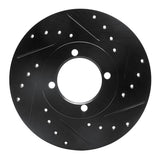 R1 Concepts 74-79 Lotus Elite Front Right Drilled & Slotted Black Brake Rotor by R1 Concepts RNC-633-22001R