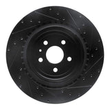 R1 Concepts 12-16 Tesla Model S Rear Left Drilled & Slotted Black Brake Rotor by R1 Concepts RNC-633-26000L