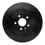 R1 Concepts 12-16 Tesla Model S Rear Left Drilled & Slotted Black Brake Rotor by R1 Concepts RNC-633-26000L